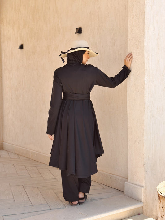 Modest Lycra Wrap Burkini (Black)