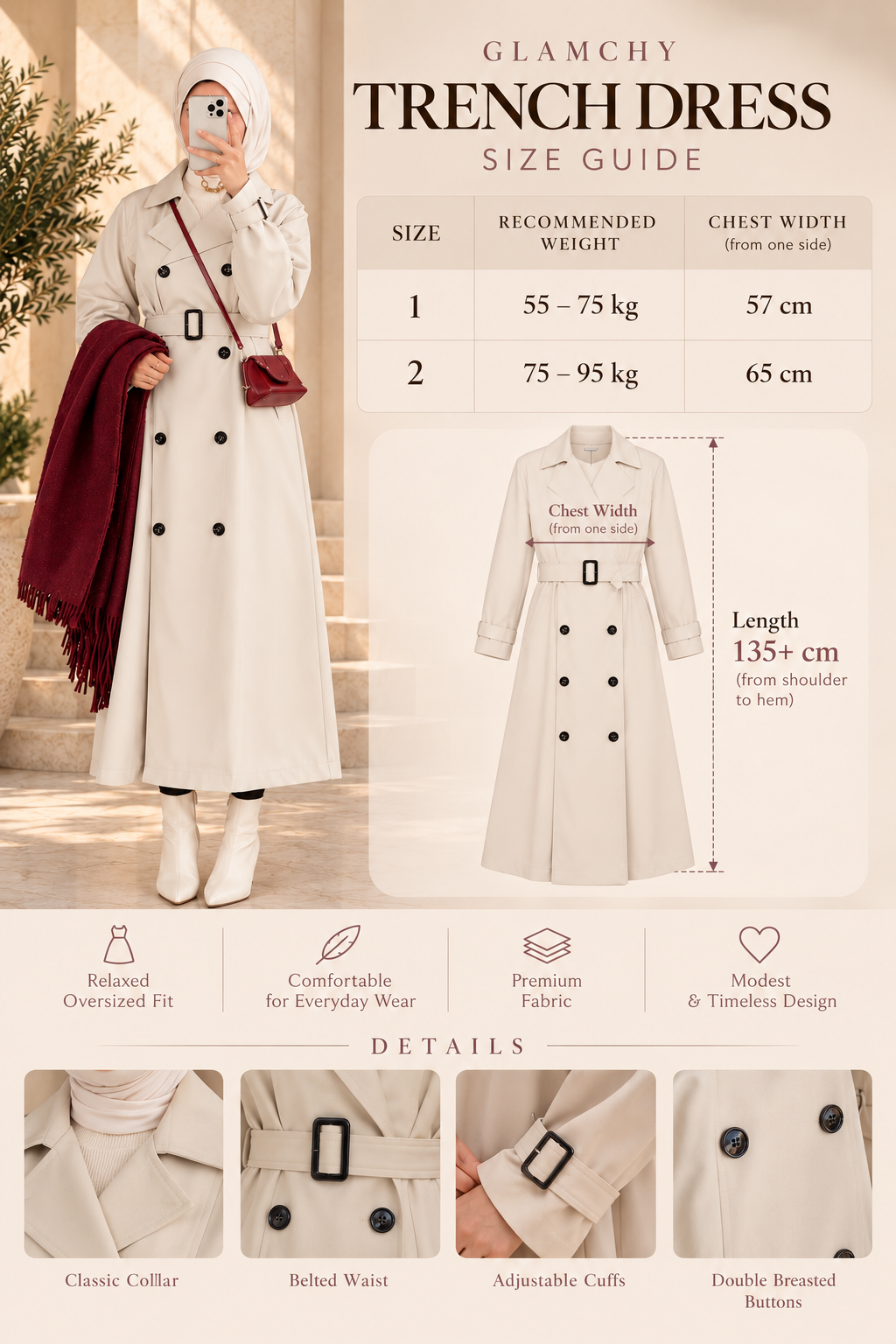 Fully Lined Trench Dress