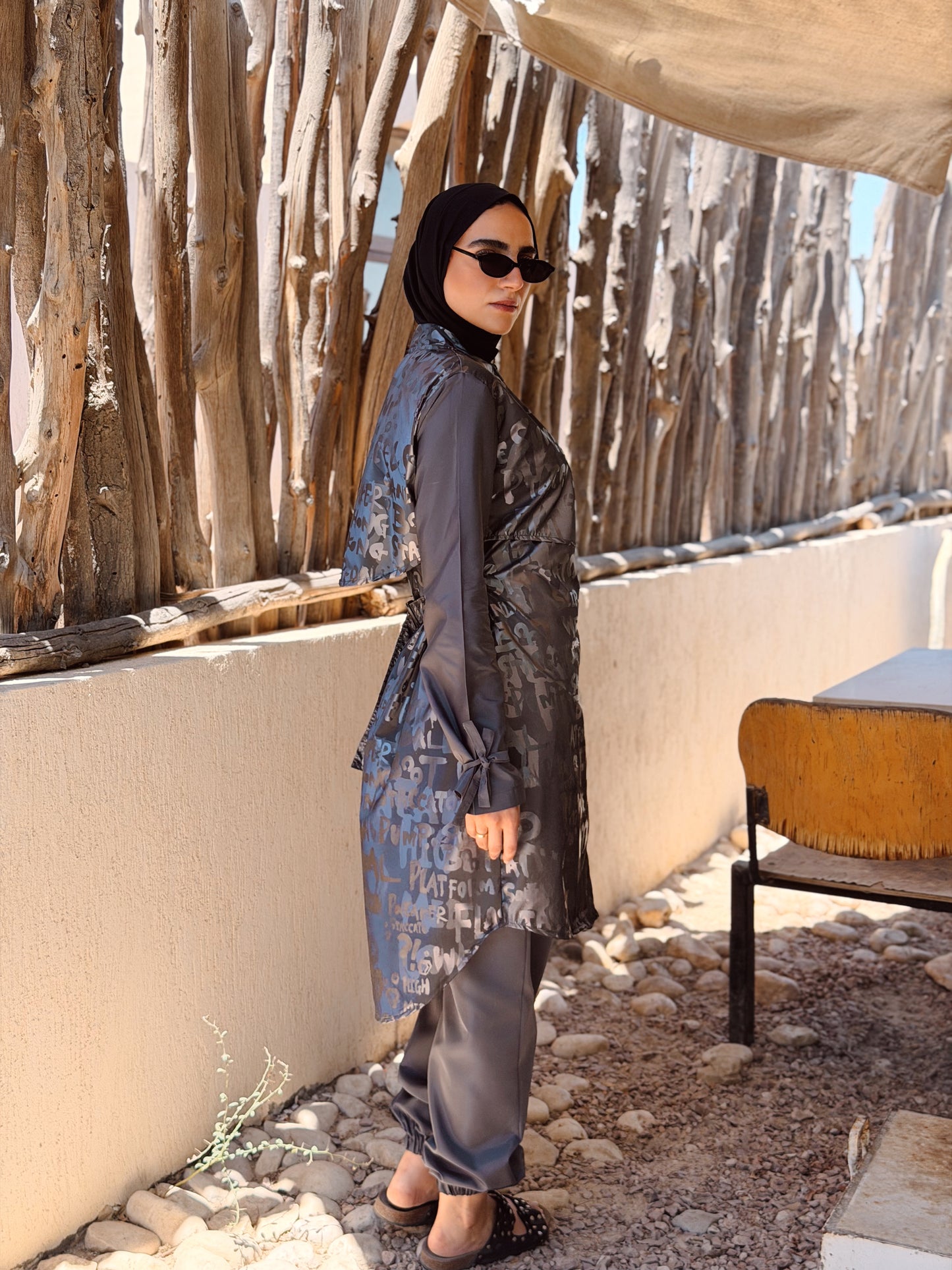 Shiny Letters Waterproof Burkini