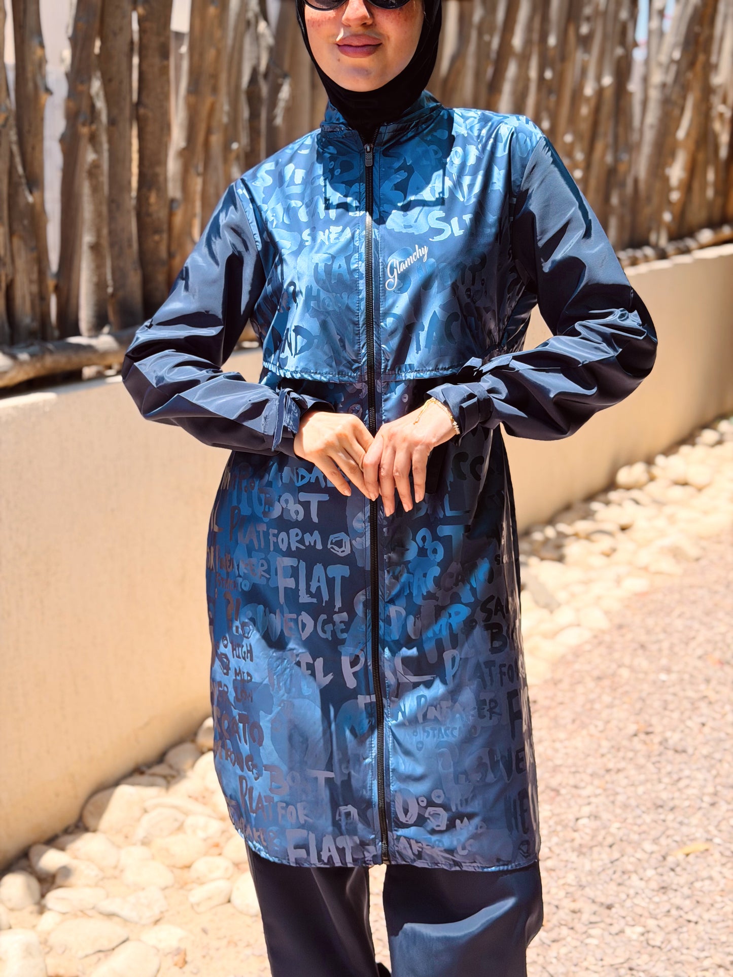 Shiny Letters Waterproof Burkini