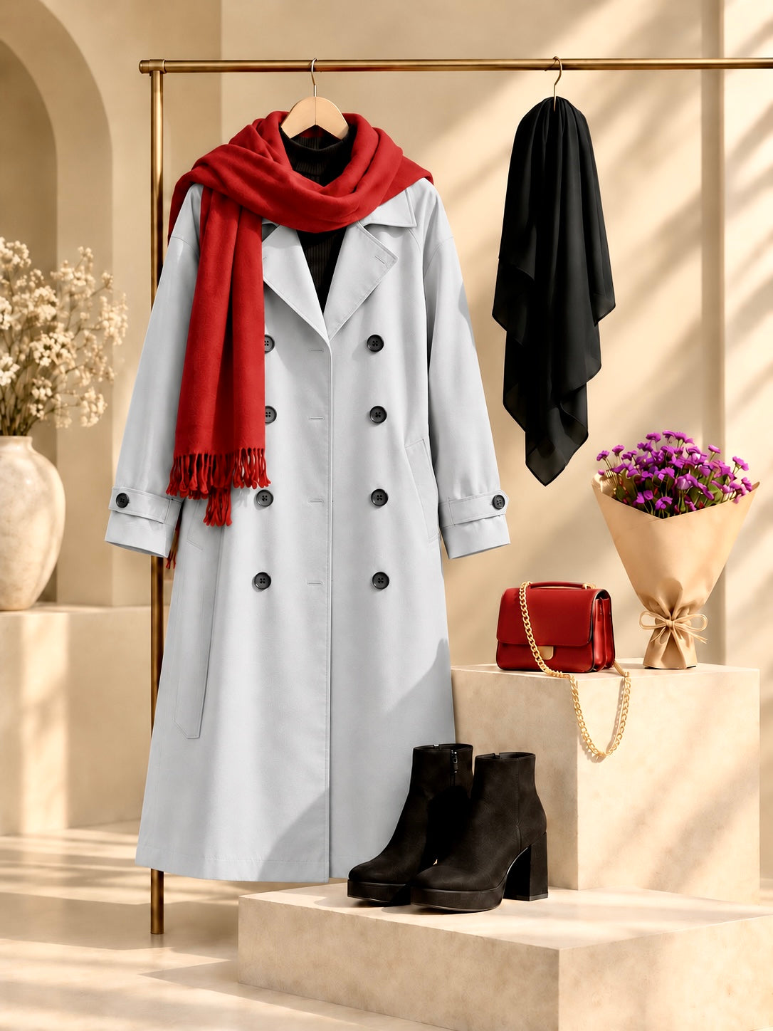 Fully Lined Trench Dress
