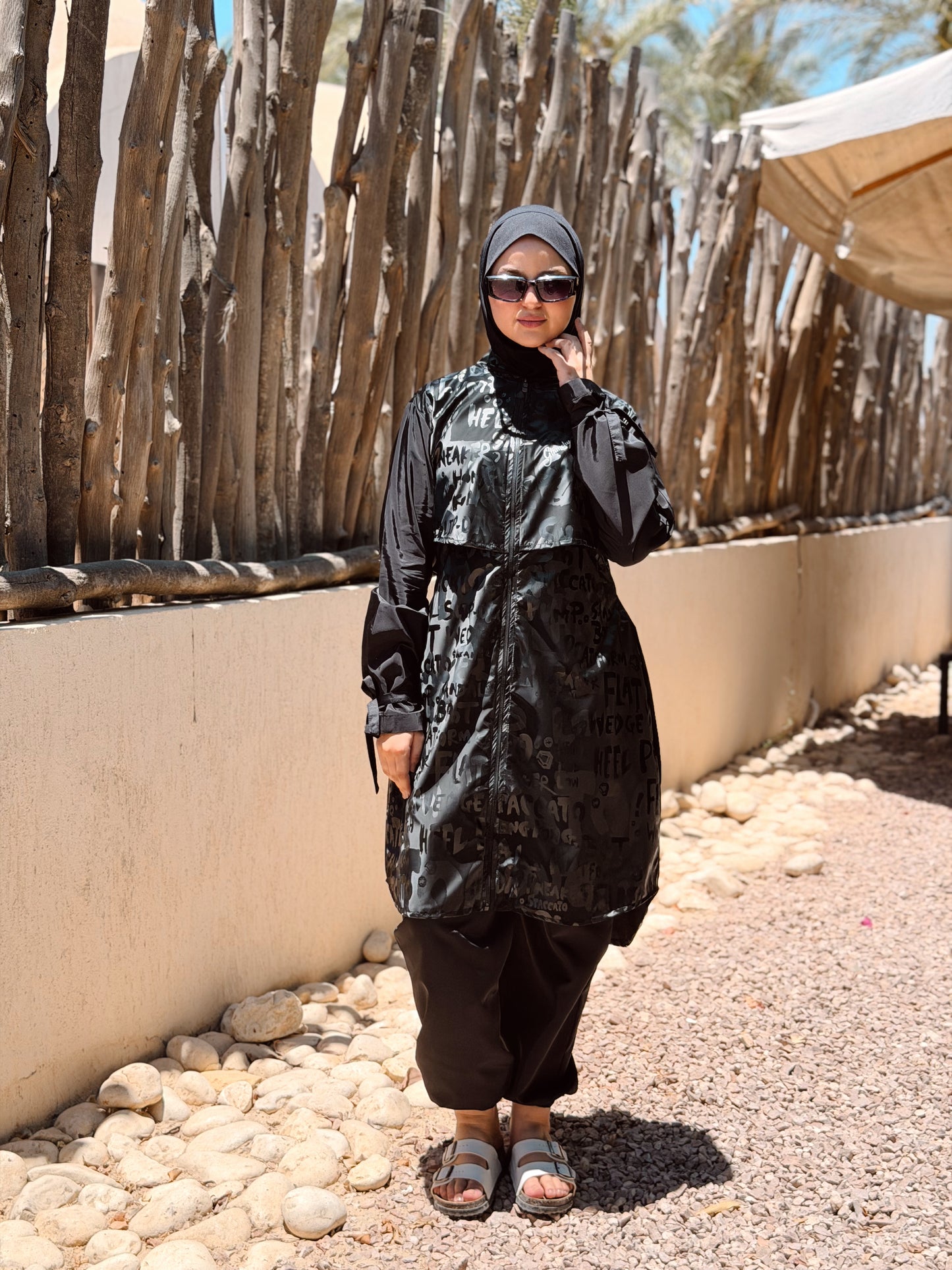 Shiny Letters Waterproof Burkini