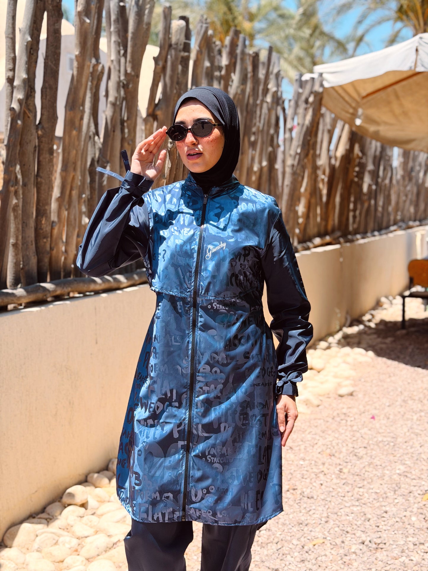 Shiny Letters Waterproof Burkini