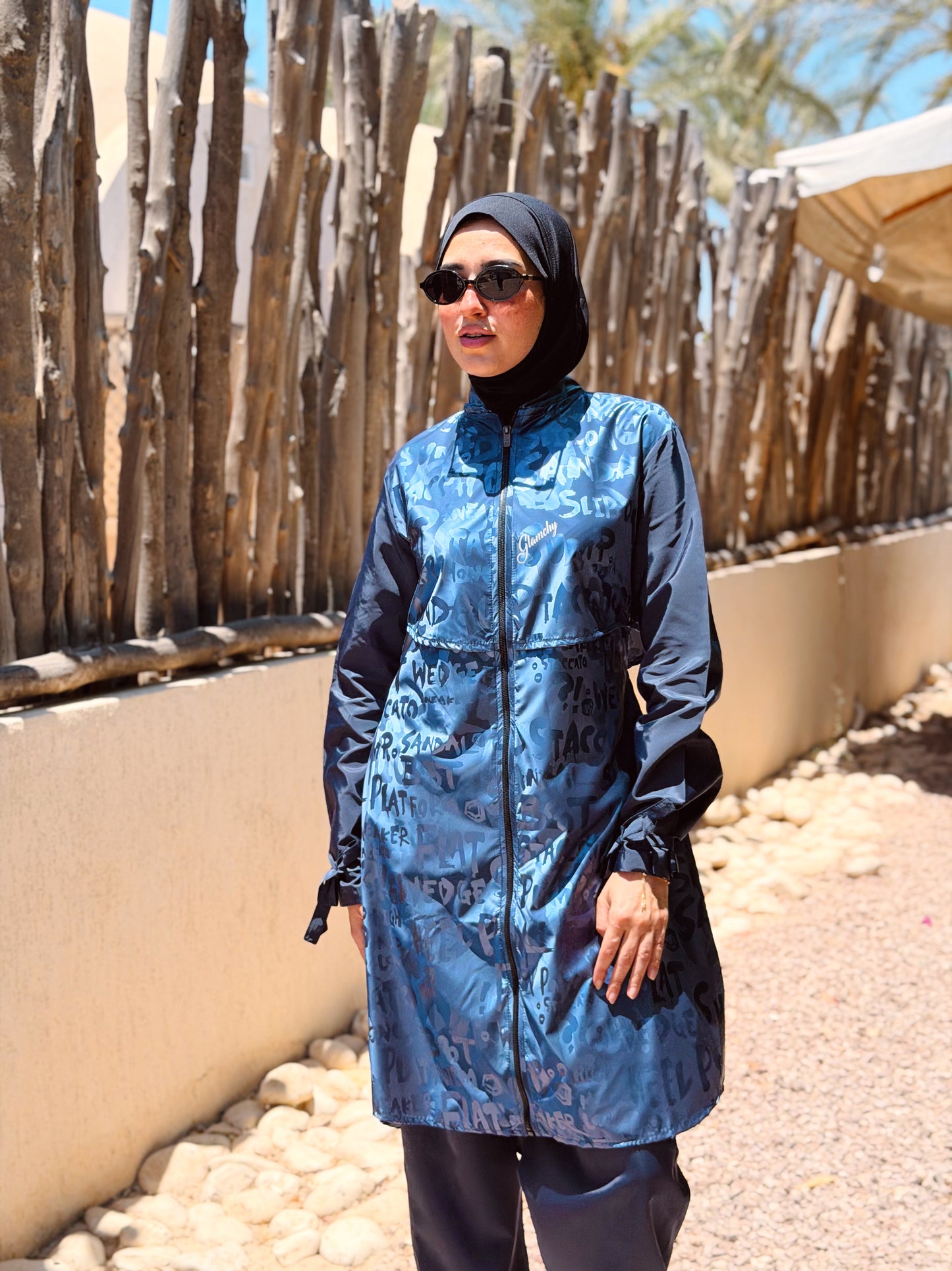 Shiny Letters Waterproof Burkini