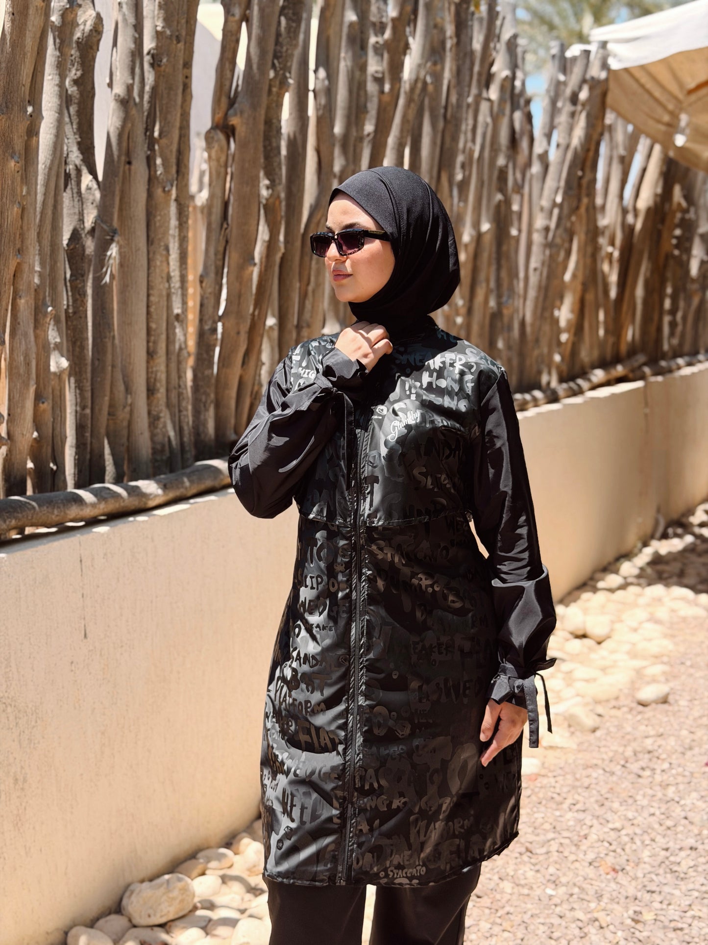 Shiny Letters Waterproof Burkini