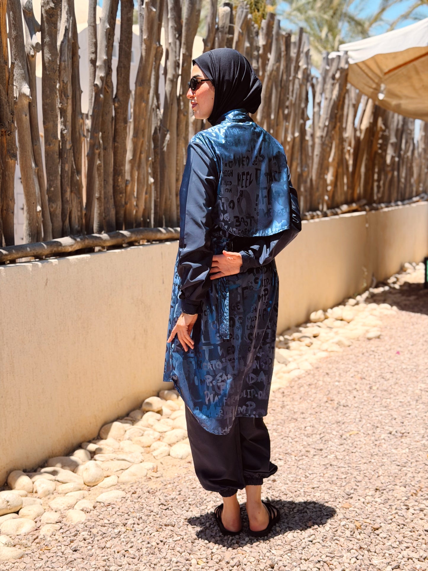 Shiny Letters Waterproof Burkini
