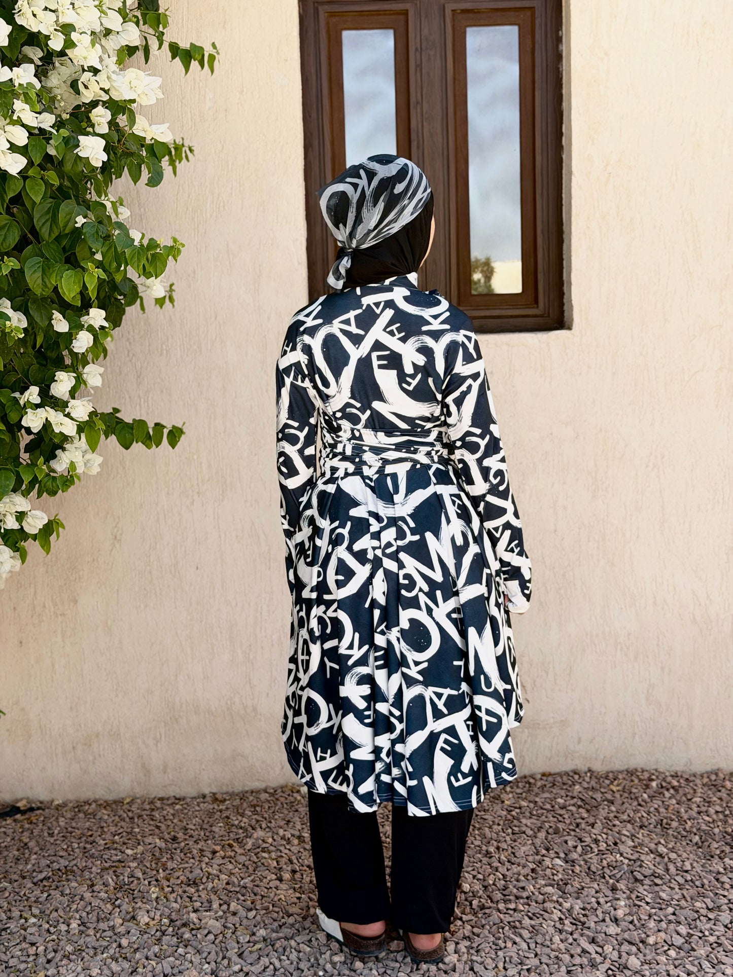 Black Alphabet Lycra Burkini