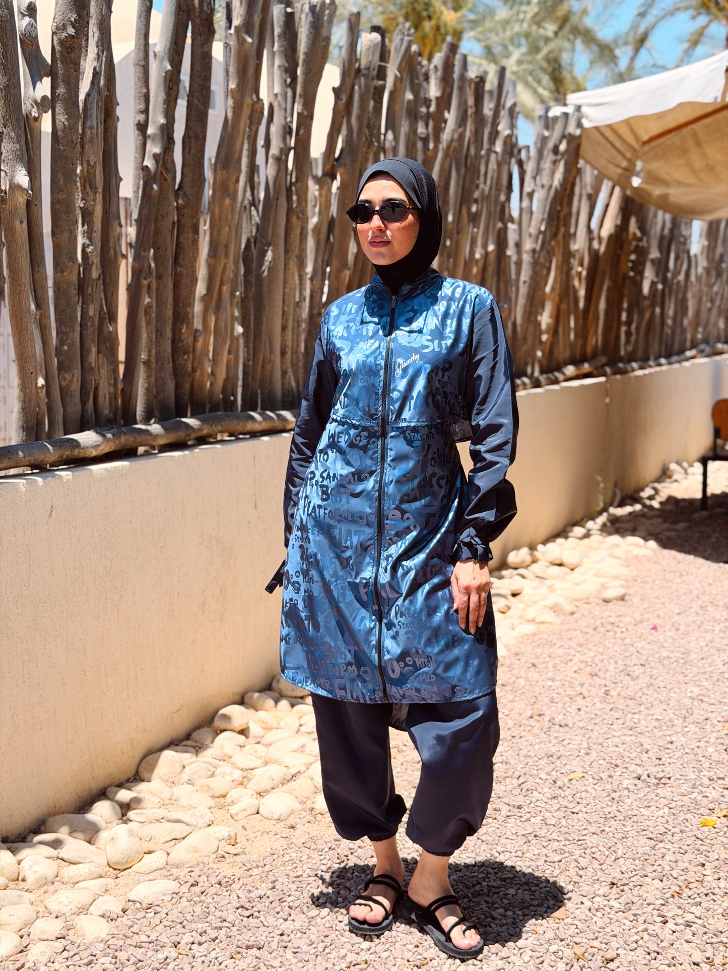 Shiny Letters Waterproof Burkini