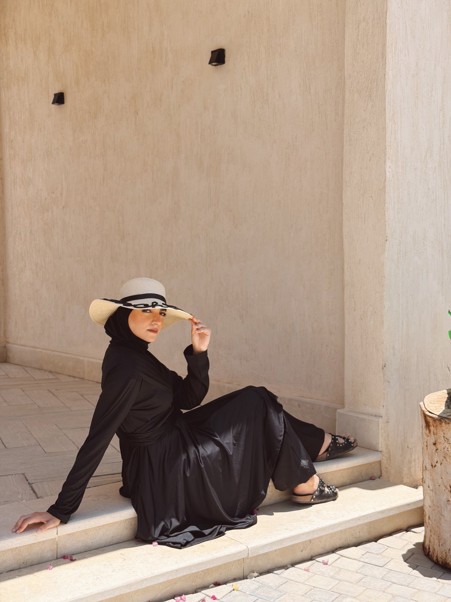 Modest Lycra Wrap Burkini (Black)