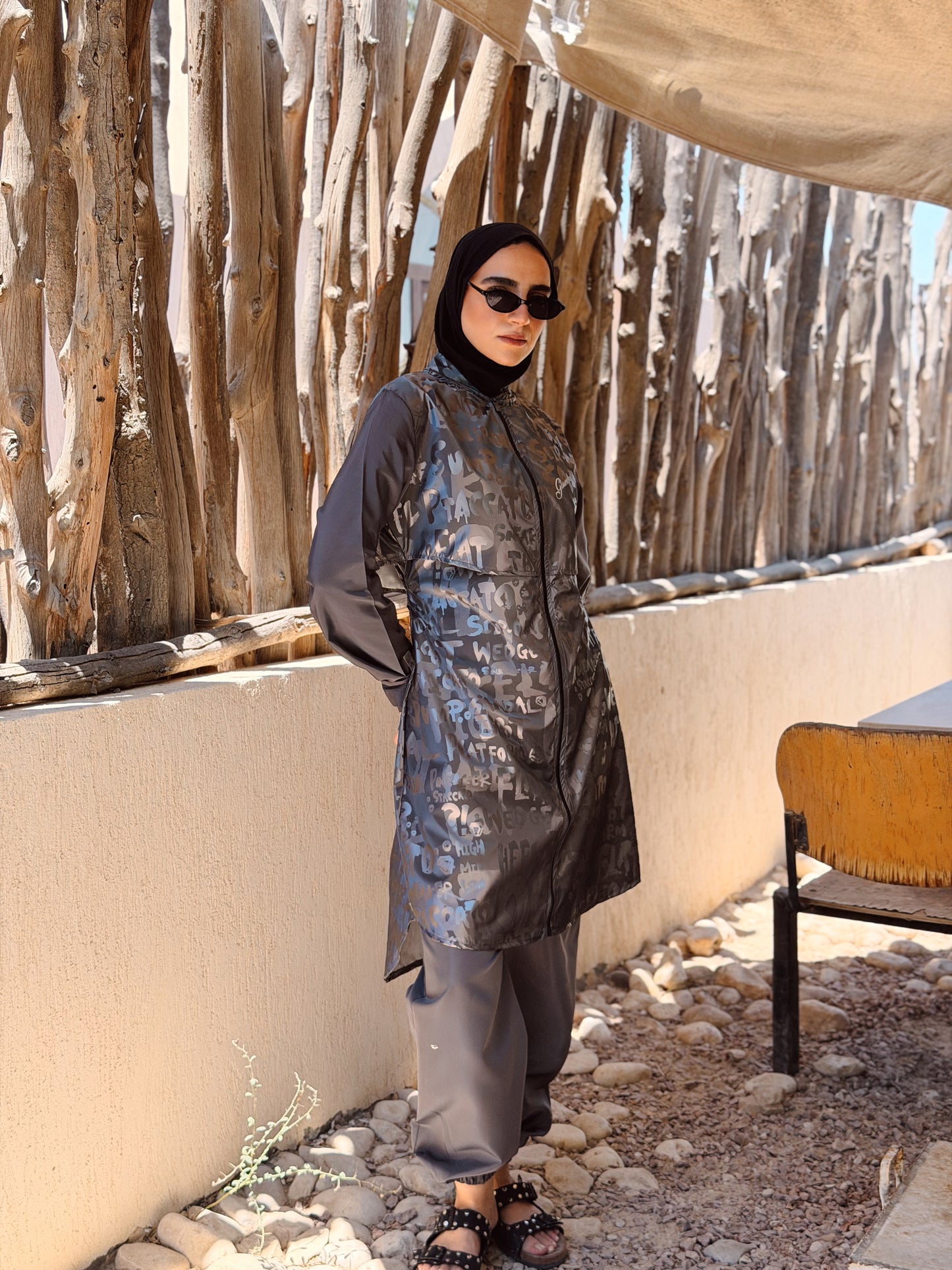 Shiny Letters Waterproof Burkini