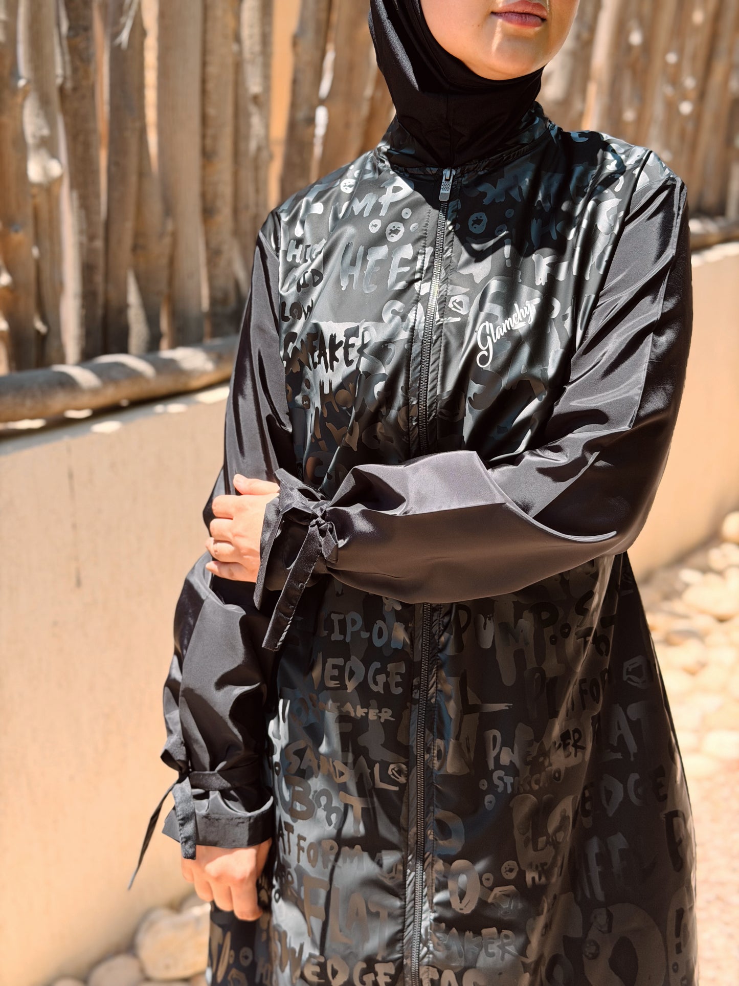 Shiny Letters Waterproof Burkini