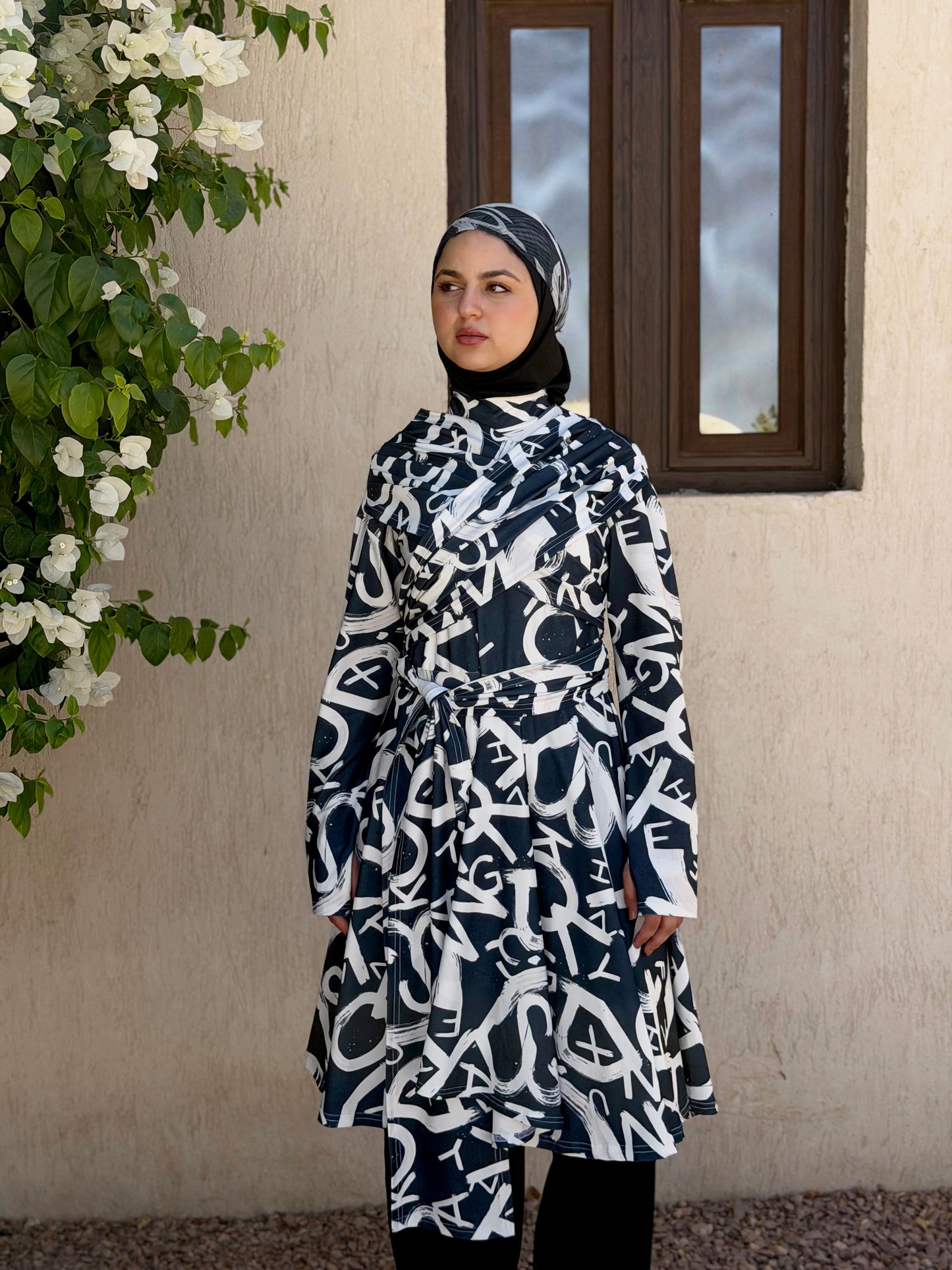 Black Alphabet Lycra Burkini