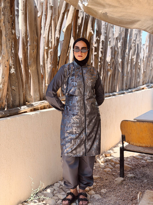 Shiny Letters Waterproof Burkini