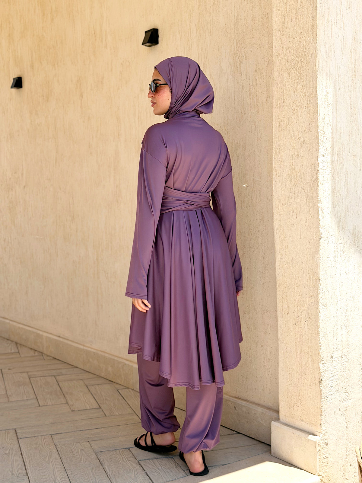 Modest Lycra Wrap Burkini (Purple)