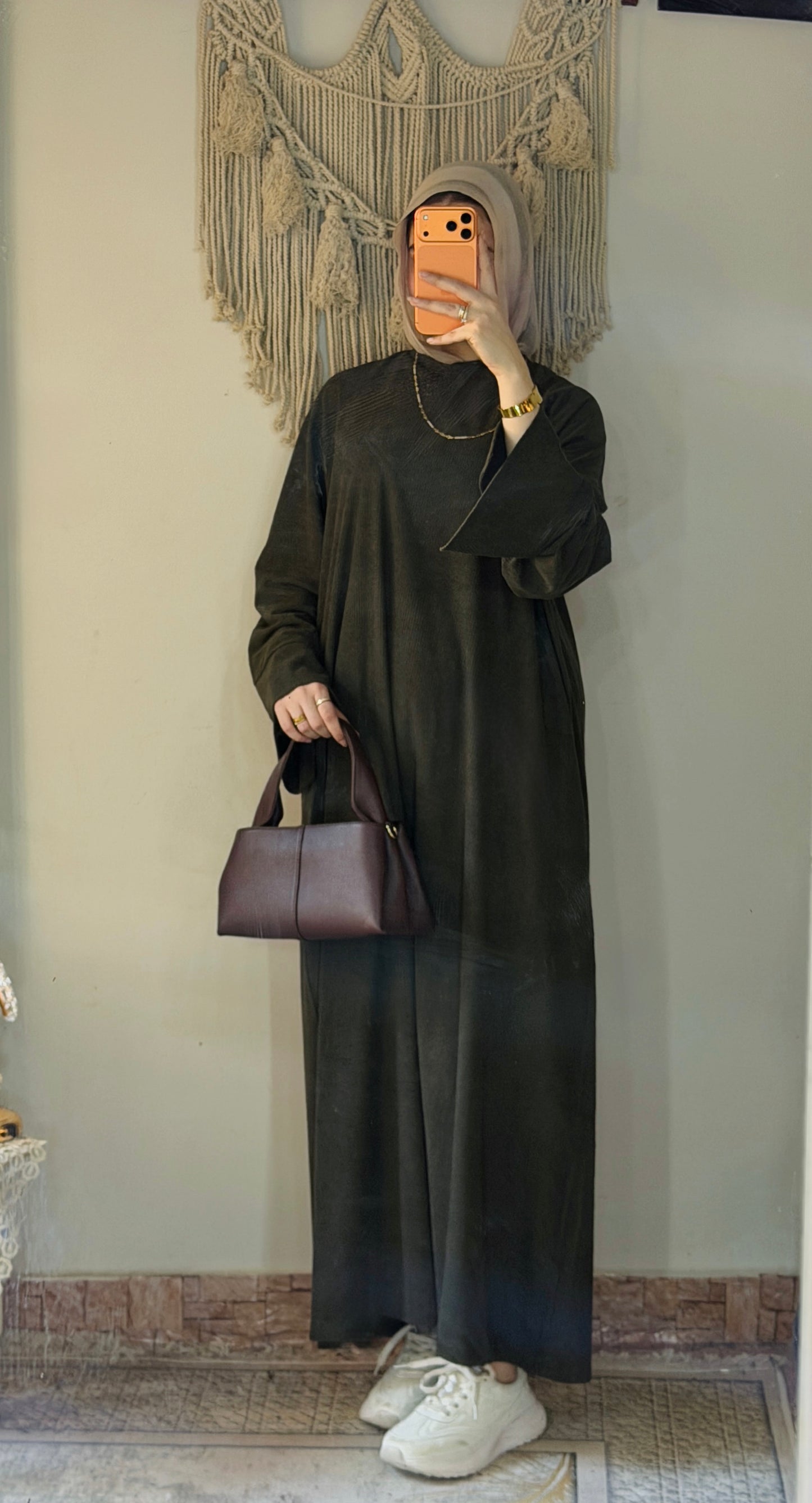 Helal Abaya – Ribbed Velvet Oversized